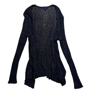 Black with Gold Thread Cardigan Sweater